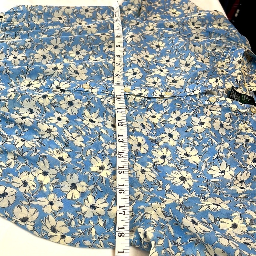 Lauren Ralph Lauren Lined fit & flare drop waist Blue floral dress Size 4 - Picture 12 of 14